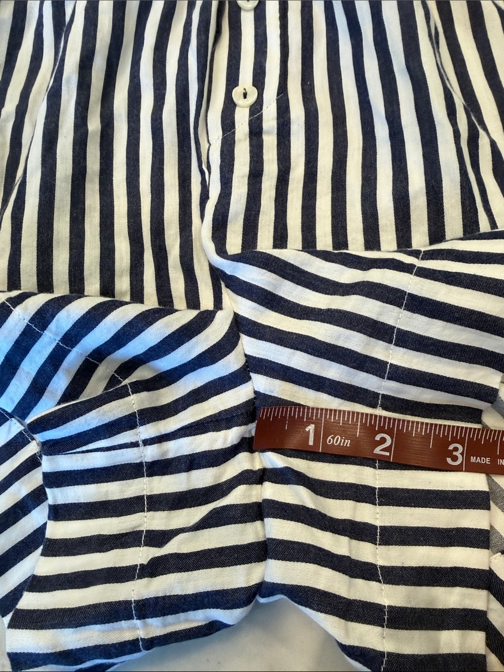 Anthropologie Wren Striped Navy & White Boxer Shorts Size Small - Picture 7 of 8
